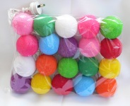 Multicoloured Cotton Ball Style - fairy lights